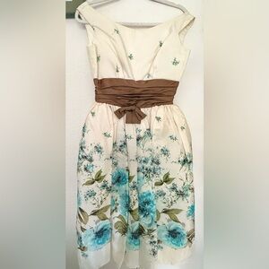 Vintage Sax Fifth Avenue 50s Floral Bow Prom Dress Evening Tulle